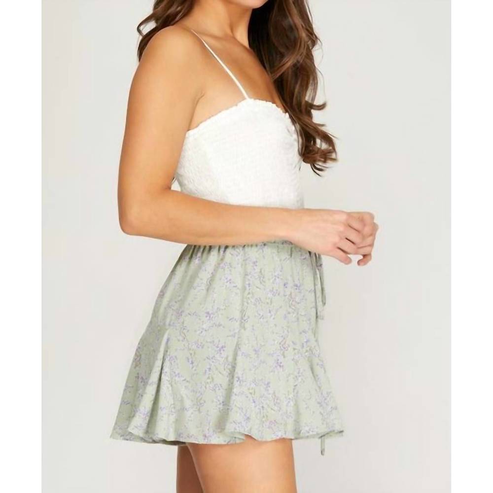 NEW SHE + SKY mint floral skort in mint and purple - Picture 4 of 4